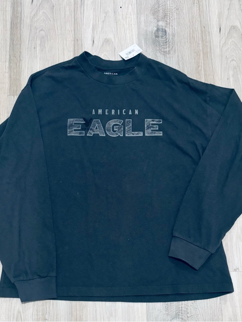 American Eagle Outfitters Oversized Long-Sleeve Graphic Logo Tee